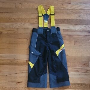 Obermeyer Kids' Black and Yellow Overalls with Adjustable Straps